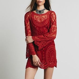 In search of free people bell lace sleeve